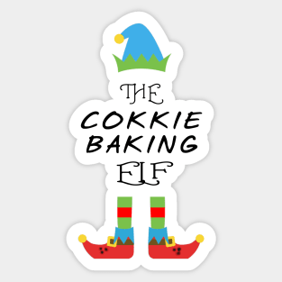 The Cookie baking Elf Matching Family Group Christmas Party Sticker